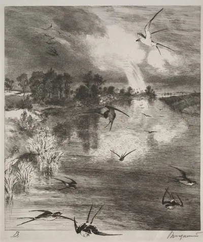 Swallows by Феликс Браккемонд, 1882 — digital art print download