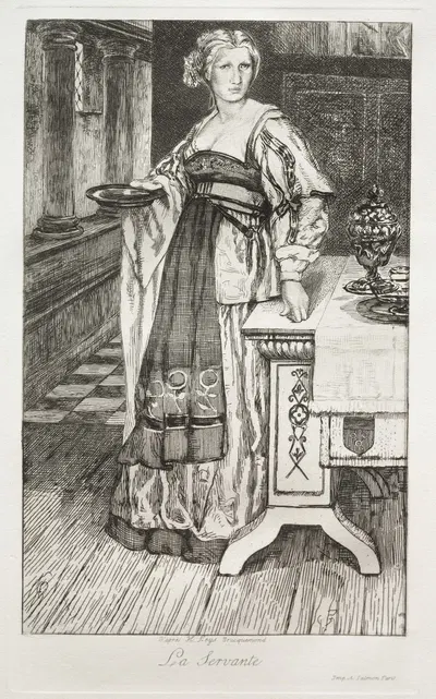 The Maidservant, after H. Leys by Феликс Браккемонд, 1868 — digital art print download
