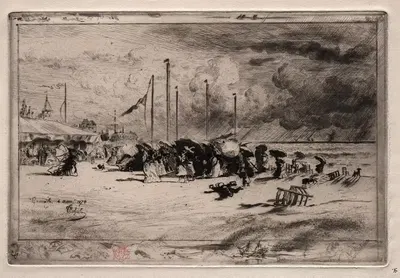 A Squall at Trouville by Félix Hilaire Buhot, 1874 — digital art print download