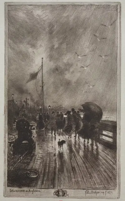 Приземление в Англии by Феликс Илер Бюо, 1879 — digital art print download