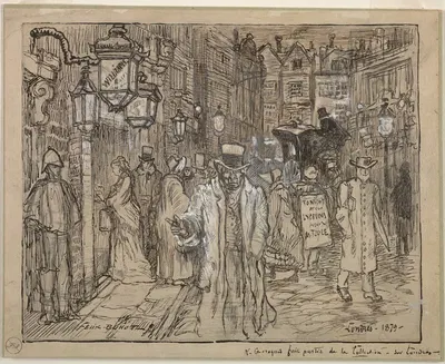 Street Scene in London by Феликс Илер Бюо, 1879 — digital art print download