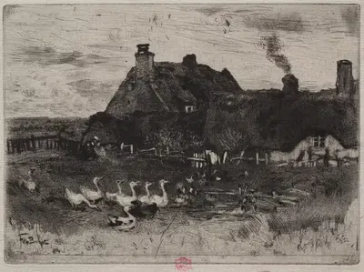Маленькие соломенные домики by Феликс Илер Бюо, 1878 — digital art print download