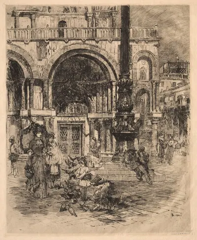 Piazza San Marco, Venice by Фрэнк Дювенек, 1883 — digital art print download