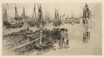 Shipping – On the Guidecca by Фрэнк Дювенек, 1883 — digital art print download