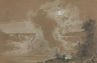 Niagara Falls by Moonlight by Фредерик Эдвин Чёрч, 1856 — digital art print download