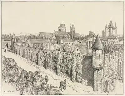Храм, Париж by Фредерик Ландсиир Маур Григгс, 1904 — digital art print download