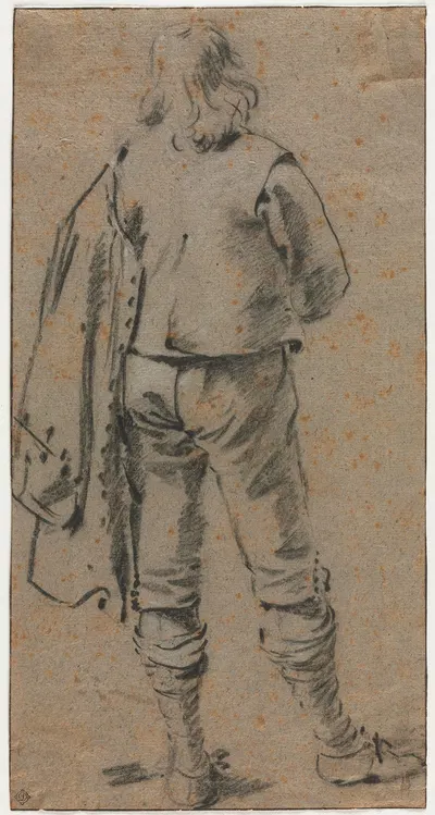 A Man Standing Seen from the Back by Жерар тер Борх, c. 1630 — digital art print download