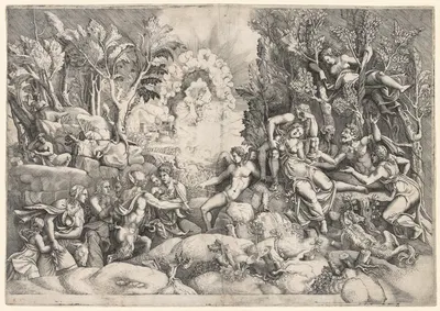 The Death of Procris by Giorgio Ghisi, c. 1540 — digital art print download