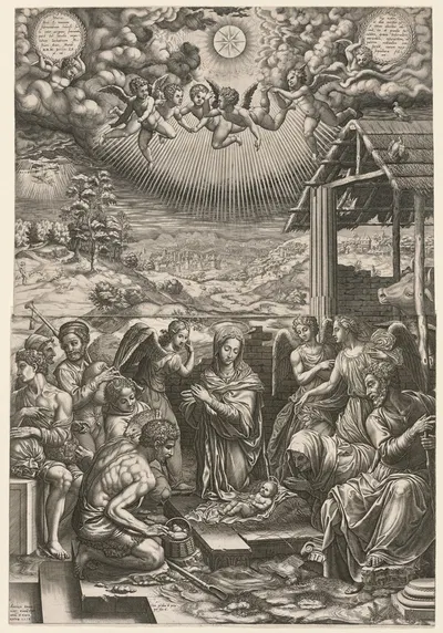 The Nativity by Giorgio Ghisi, 1553 — digital art print download