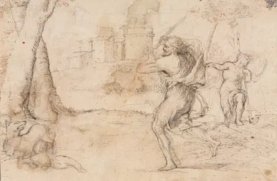 Romulus and Remus Found by Faustulus by Джироламо Романино, c. 1535 — digital art print download