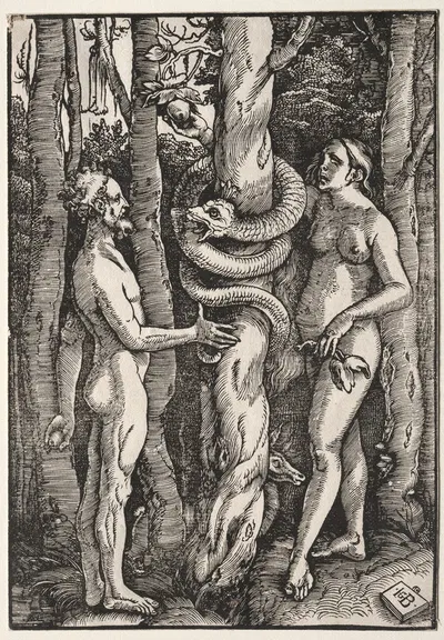 Adam and Eve by Hans Baldung, c. 1514 — digital art print download