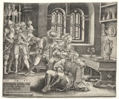 Samson and Delilah by Hans Brosamer, 1545 — digital art print download