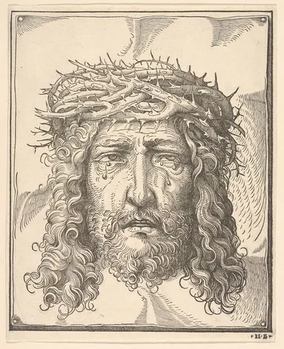 The Head of Christ Crowned with Thorns by Ганс Бургкмайр Старший — digital art print download