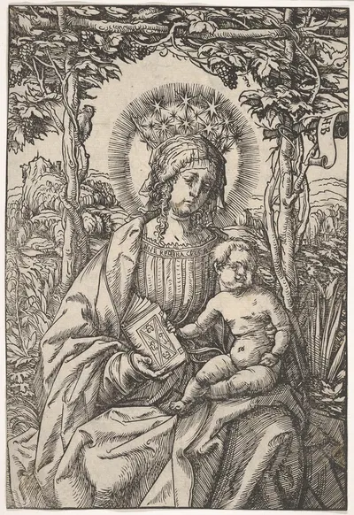 The Virgin with a Book in an Arbor by Hans Burgkmair The Elder, 1507–1509 — digital art print download