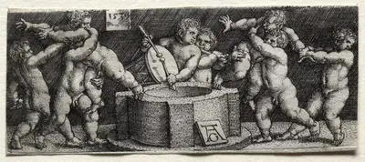 Восемь голых детей у колодца by Генрих Альдегревер, 1539 — digital art print download