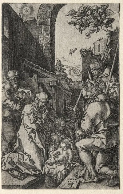 The Adoration of the Shepherds by Генрих Альдегревер, 1553 — digital art print download