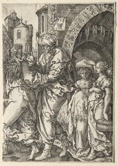 The Story of Lot; Lot and His Family Fleeing Sodom by Генрих Альдегревер, 1555 — digital art print download