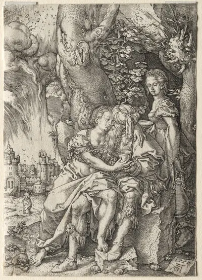 The Story of Lot; Lot with His Daughters by Генрих Альдегревер, 1555 — digital art print download