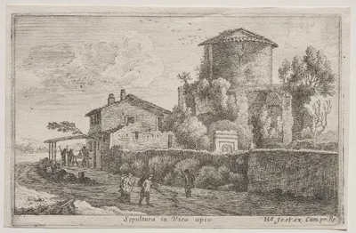 Tomb along the Appian Way by Herman van Swanevelt, 1653 — digital art print download