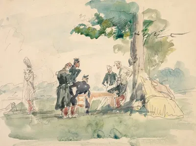 Militaires sous un arbre by Исидор Пильс — digital art print download