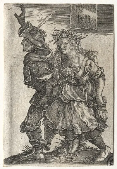 A Dancing Couple of Peasants by Якоб Бинк — digital art print download