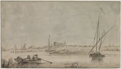 View of Dordrecht from the River by Jacob van Strij, 1775–1815 — digital art print download