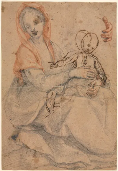 Madonna and Child by Jacopo Chimenti, c. 1600 — digital art print download