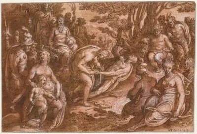 The Flaying of Marsyas by Ян ван дер Страт — digital art print download