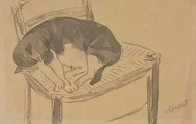 Sleeping Cat by Jane Poupelet, 1900–1932 — digital art print download
