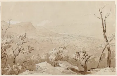 A View from Bald Mountain, Orange County, N.Y. by Джаспер Фрэнсис Кропси, 1843 — digital art print download