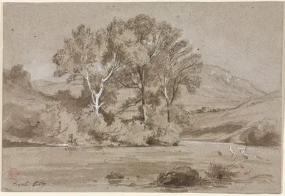 View Near Tivoli (Vue prise à Tivoli) by Jean-Achille Benouville, 1857 — digital art print download
