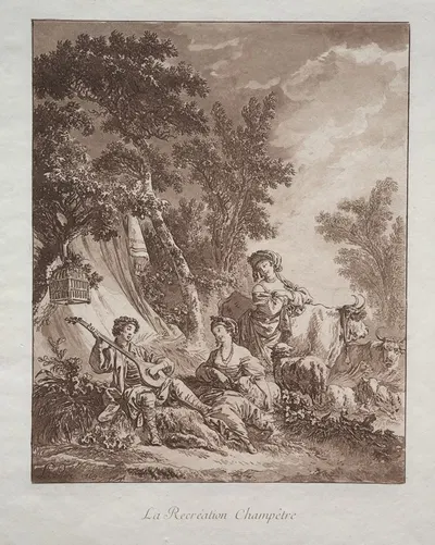 Rural Recreation by Жан-Батист Лё Пренс, 1769 — digital art print download