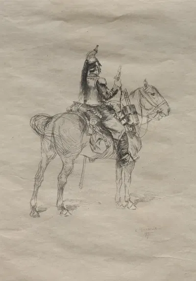 The Cavalryman by Жан-Батист Эдуар Детель, 1875 — digital art print download