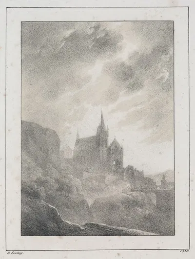 The Cathedral by Jean-Baptiste Isabey, 1818 — digital art print download