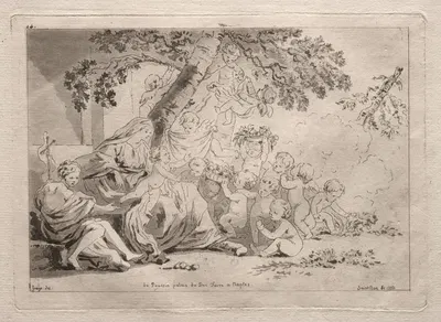 Holy Family with Putti by Жан-Клод-Ришар де Сен-Нон, 1773 — digital art print download