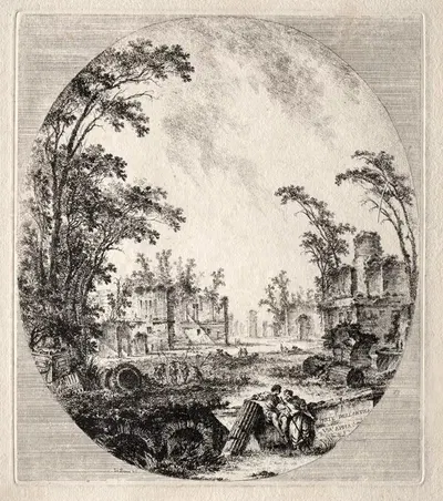 Часть старого Аппиевого пути by Жан-Клод-Ришар де Сен-Нон, 1756 — digital art print download