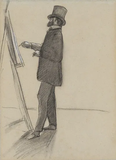 Manet and his Easel by Frédéric Bazille — digital art print download