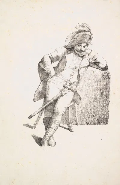 The Thoughtful Captain by Иоганн Готфрид Шадов, 1822 — digital art print download