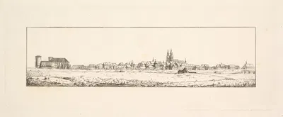 View of an Old Town with a Church and High Gabled Houses by Иоганн Готфрид Шадов — digital art print download