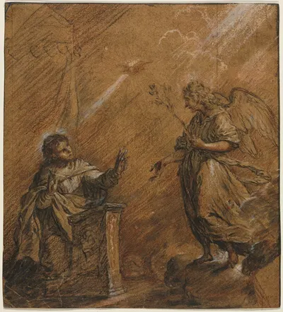 The Annunciation by Johann Jakob von Sandrart — digital art print download