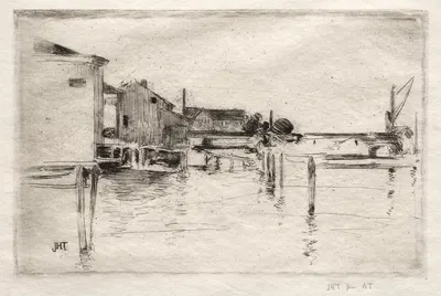 The Dock, Bridgeport, Connecticut by Джон Генри Твактман, c. 1889 — digital art print download