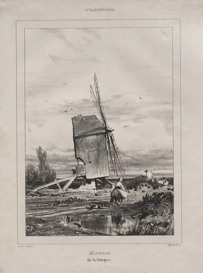 Mill in the Sologne, France by Jules Dupré, 1835 — digital art print download