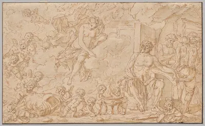 Venus at the Forge of Vulcan by Louis-Felix de La Rue — digital art print download