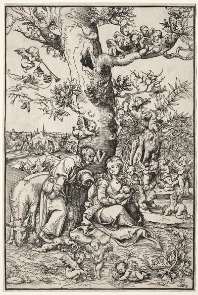 Rest on the Flight into Egypt by Lucas Cranach the Elder, 1509 — digital art print download