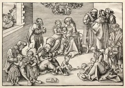 The Holy Family and Kindred by Lucas Cranach the Elder — digital art print download