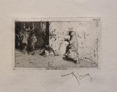 A Street in Seville by Мариано Фортунь Марсаль, c. 1861 — digital art print download