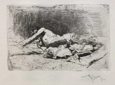 Man Rolling on the Ground by Mariano Fortuny Marsal — digital art print download