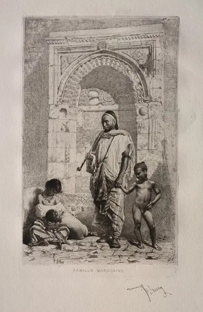 Moroccan Family by Мариано Фортунь Марсаль, 1862 — digital art print download