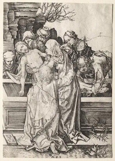 The Entombment by Martin Schongauer, c. 1480 — digital art print download