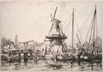 В Гарлеме (Голландия) by Максим Лаллан, 1877 — digital art print download